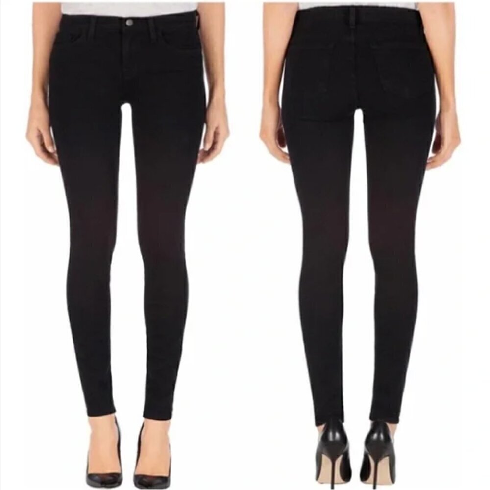 J Brand Black Shadow The Skinny Mid Rise Skinny Jeans 26